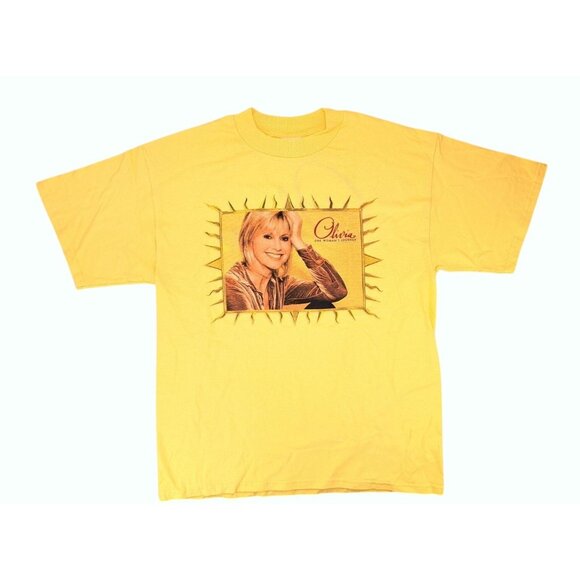 Vintage Olivia Newton-John One Woman's Journey Yellow T-Shirt Men Large New